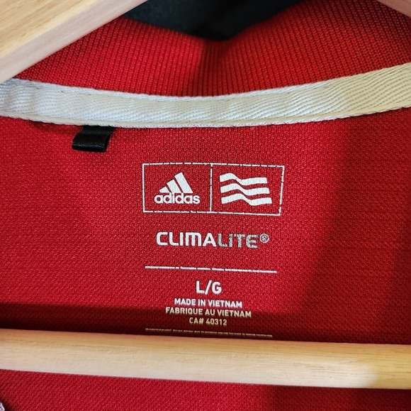 Men's Adidas Red Golf Polo - Picture 2 of 3